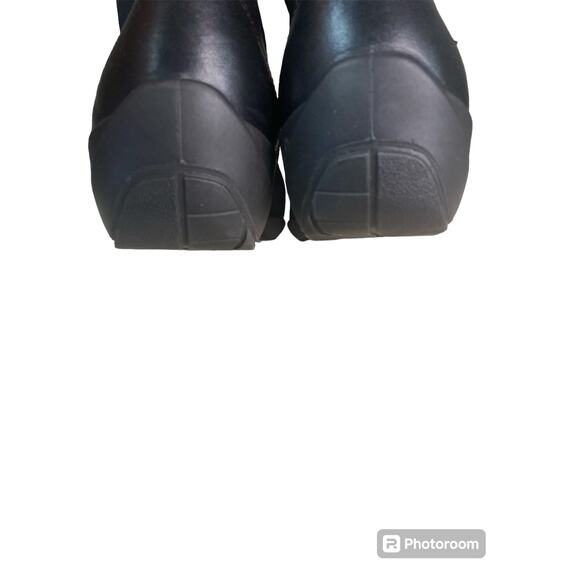 ECCO Gore-Tex Black Leather /Stretch Fabric Pull On Ankle Boots Size 39 /US 8.5 - Picture 4 of 5